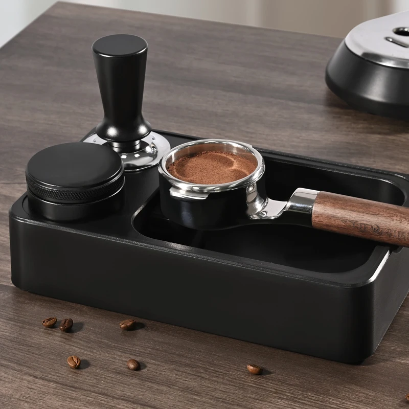 51/53/58mm Kaffee Tamper Matte ABS Halter Espresso Knock Box Station Siebträger Stand Basis Espresso Werkzeuge barista Zubehör