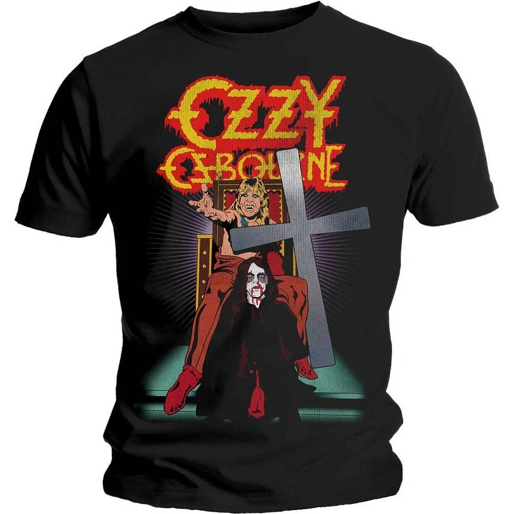 Ozzy Osbourne يتحدث عن الشيطان خمر قميص فضفاض وتنفس الرجال والنساء نفس طاقم الرقبة القطن الخالص تي شيرت