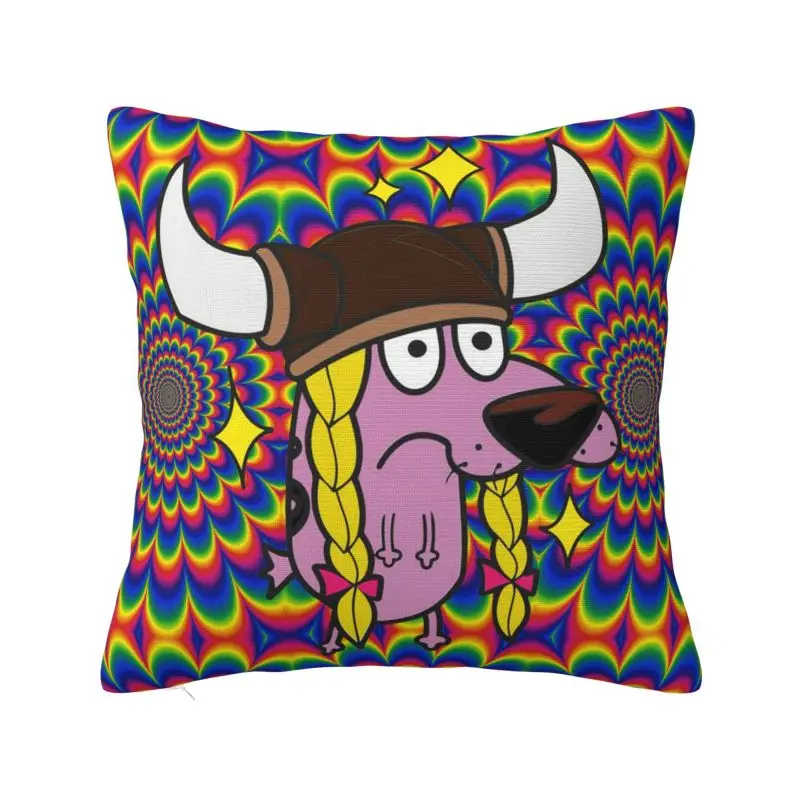 Custom C-Courage The Cowardly Dog Viking Cushion Cover 3D Printing Square Throw Pillow Case for Car Pillowcase Home Decorative