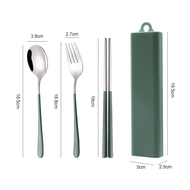 

Portable Reusable Spoon Fork Travel Picnic Chopsticks Wheat Straw Tableware Cutlery Set with Carrying Box for Student Office