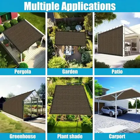 Plant Shade Nets, Outdoor Shade Nets, Shade Netting, Shade Net Fabric with Reinforced High-Density Corners Equipped with Copper Fasteners, Evenly Woven and Uv-Resistant, Suitable for Pavilions, Terraces, Greenhouses and Lawns