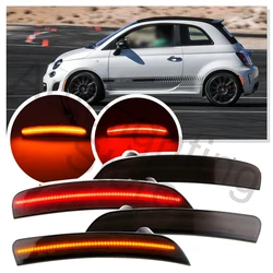 4PCS For Fiat 500 Abarth 2012 2013 2014 -2017 LED Front/Rear Bumper Lamp Side Marker Turn Signal Indicator REFLECTOR clear lens
