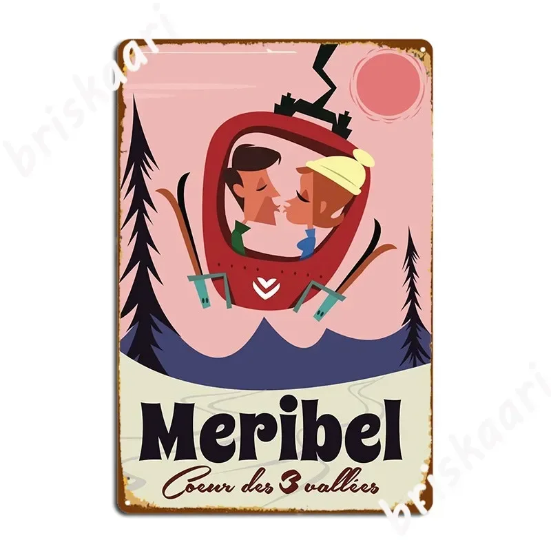 Meribel Poster Metal Sign Wall Decor Cinema Living Room Club Bar Retro Tin Sign Poster