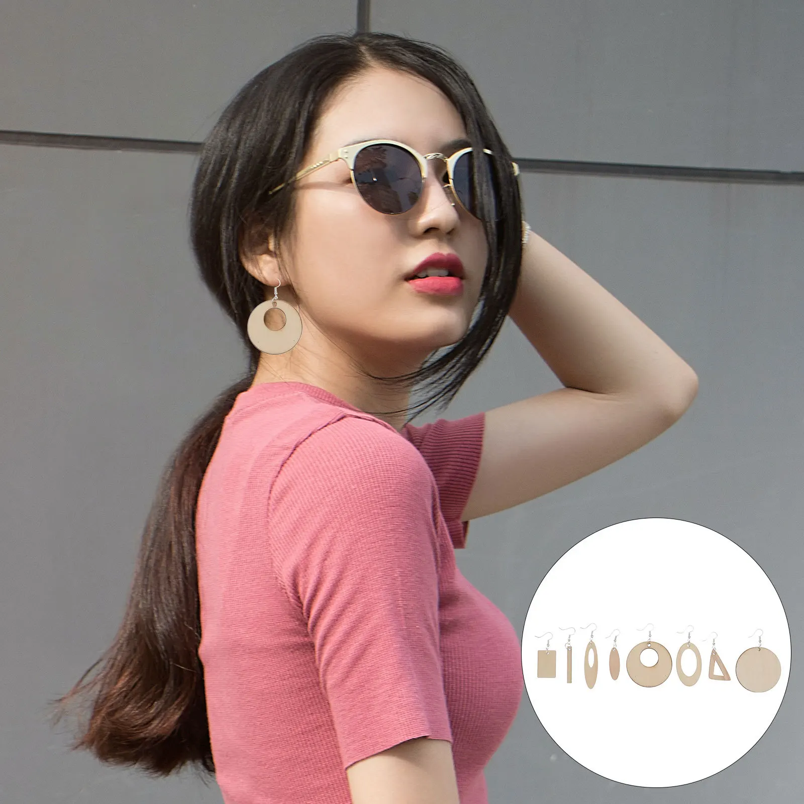 

1Set Wooden Pendant Charm DIY Craft Unfinished Blank Wood Drop Earrings Jewelry Making Charms Set Unfinished Wooden Earrings