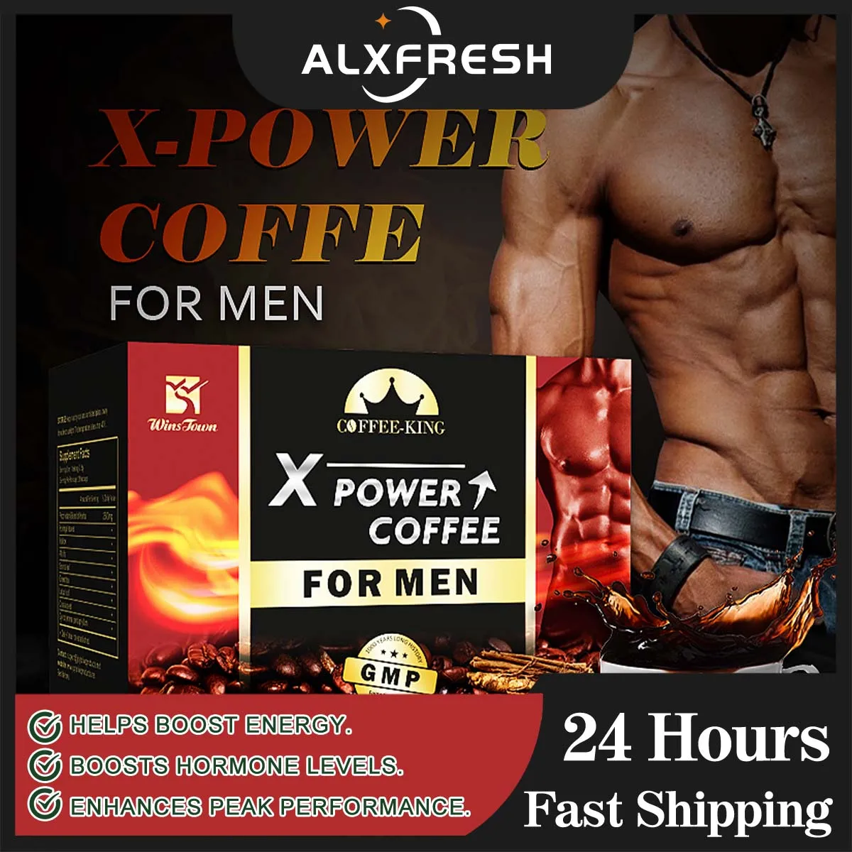 Alxfresh X-POWER Coffee Supports Enhanced Energy Helps Balance Hormone Levels and Improves Optimal Performance Relieves Stress