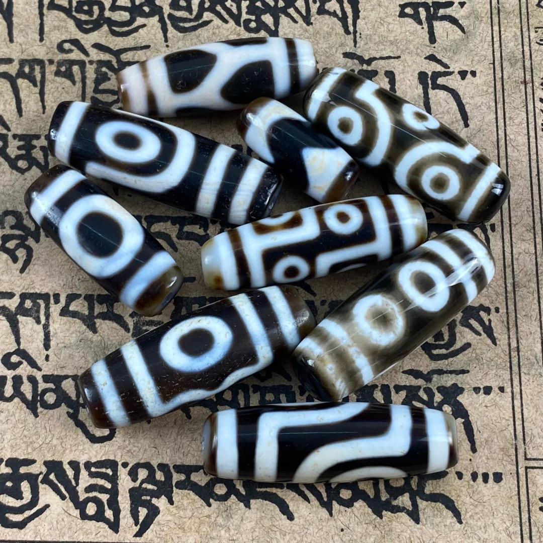 

1pcs Top trendy Chinese Dzi bead luxury lucky handmade bead black white cinnabar Dzi bead 1/2/3/5/6 tortoise shell tiger tooth