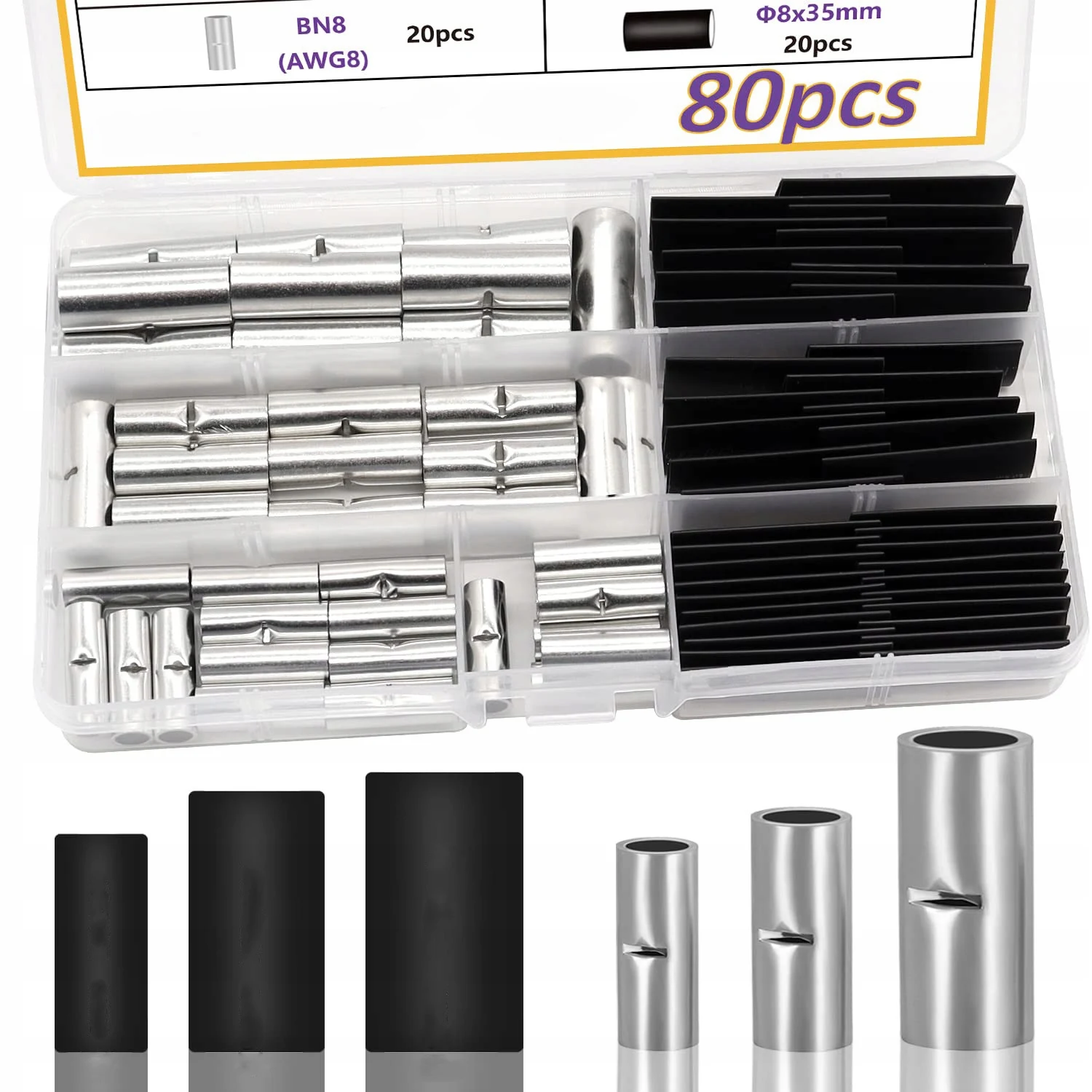 

Butt Connector Kit Heat Shrink Tubing Electrical Cable Connector