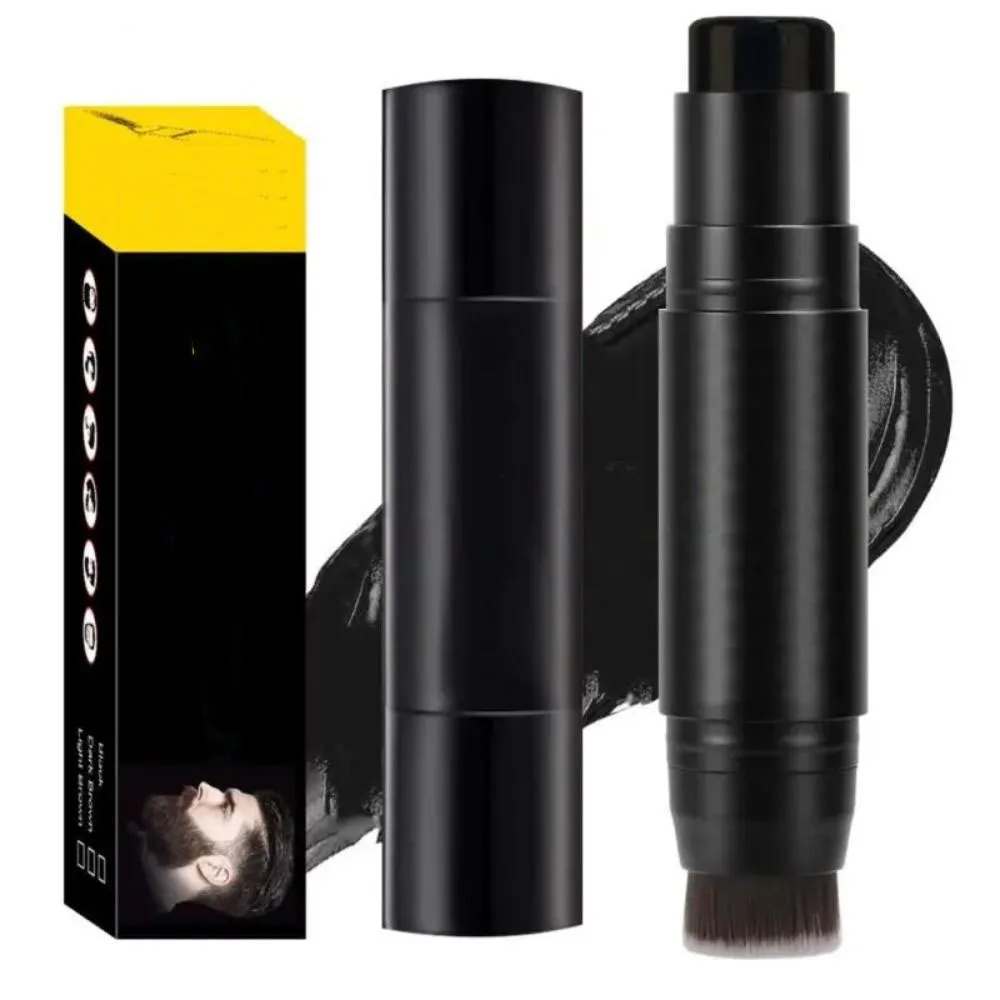 

Waterproof Beard Pencil Filler Moustache Coloring Beard Brush Enhancer Beard Filling Stamp Kit Powder and Brush 2 in 1