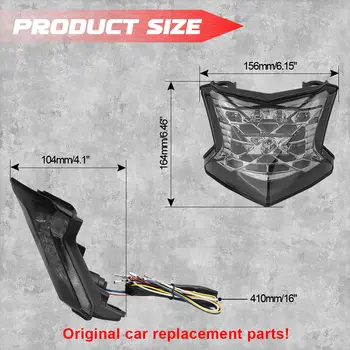 가와사키 Z900 Z650 NINJA650 2017 2018 2019 2020 2021 2022 모델용 LED 테일라이트, 후방 브레이크등, 방향지시등 (12V) 6 best sales 닌자 650 2017 - №5