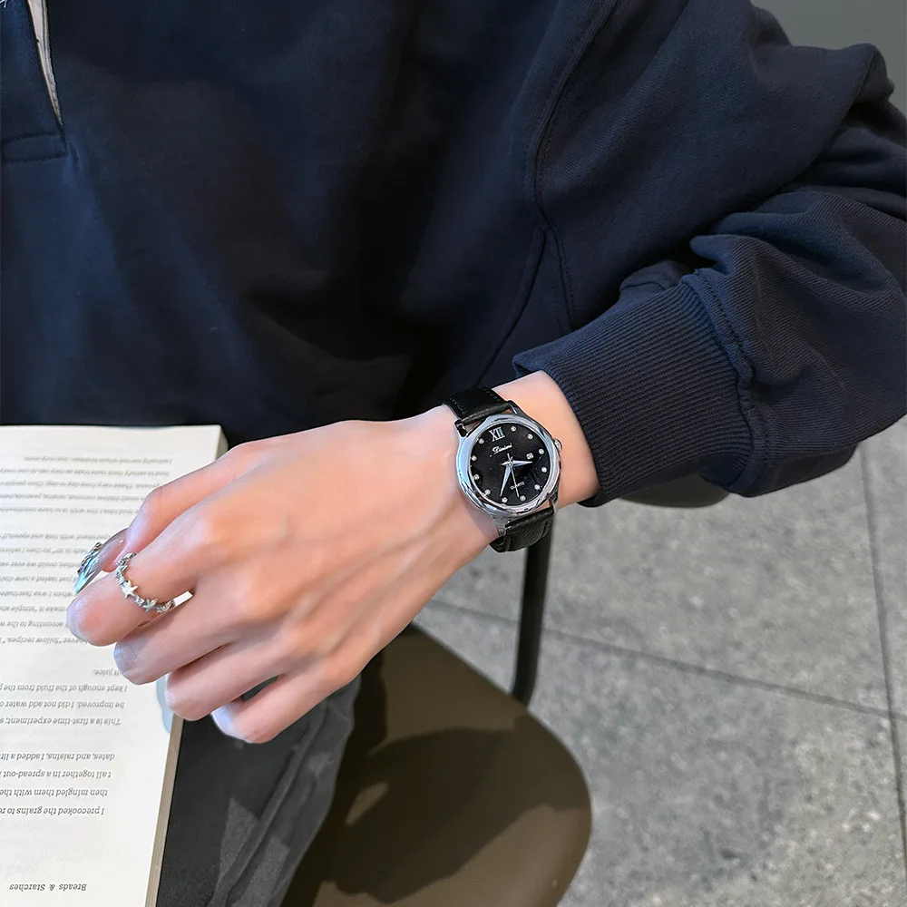 Luxury Brand Steel Strip with Diamond Studded Starry Sky Dial, Quartz Waterproof Women's Watch, Elegant Business Watches
