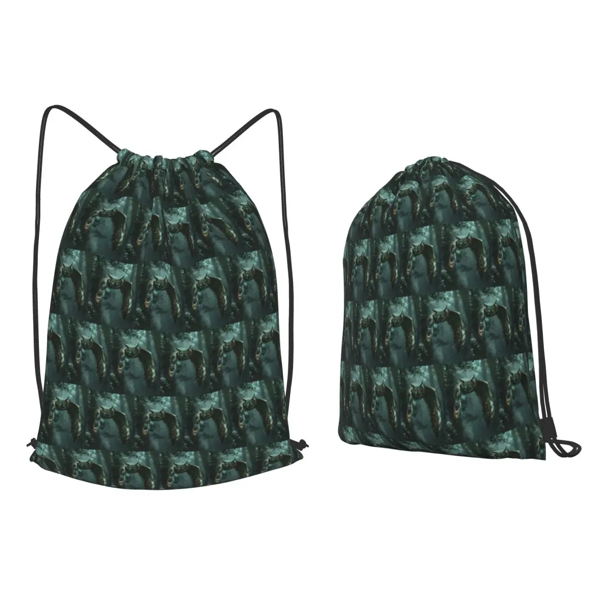

Silent Hunter Owl In Dark Forest Backpacks Casual Drawstring Bags Storage Bag Book Bags for Travel Students