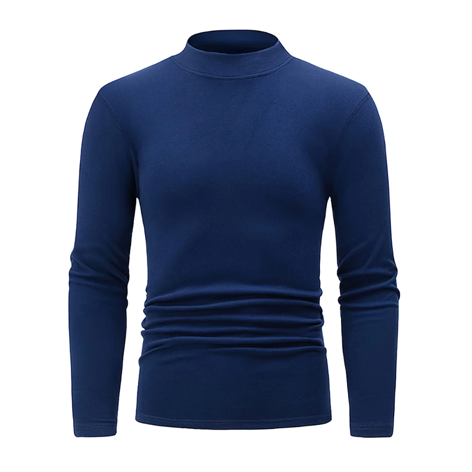 4/1 Stück Herbst und Winter Herren halbhoher Hals warm winddicht Basis Top einfarbig vielseitig Jugend Casual Sport dicke Basis T – Detail 10