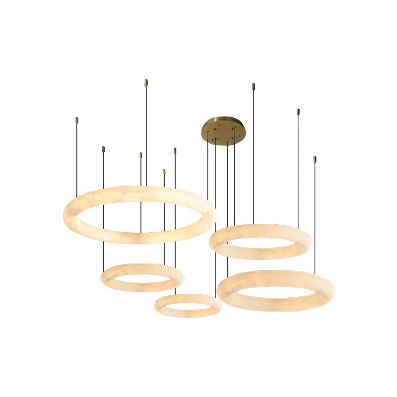 Dimmable LED Marble Collection Gold Chrome Ceiling Chandelier Lighting Lustre Suspension Luminaire Lampen For Living Room