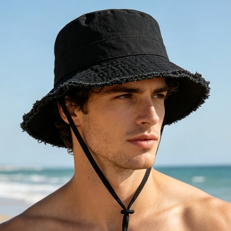 1pc Solid Color Vacation Bucket Caps with Large Eaves for Women Men,spring and Summer Outdoor Providing Sun Protectionsuitable
