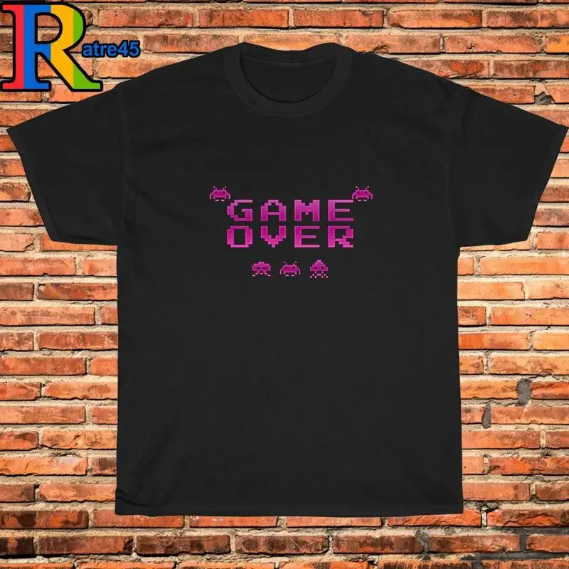 Новая футболка Start Game Over Space Invaders, черная, серая, белая, темно-синяя, размеры S-3XL