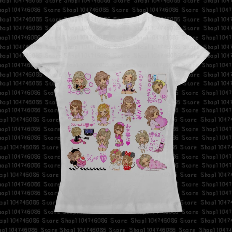 Y2k-ropa de calle de anime con cuello redondo para mujer, Tops estampados de los años 90, ropa Harajuku, chaleco Vintage, camiseta estética informal de calle alta, chica caliente