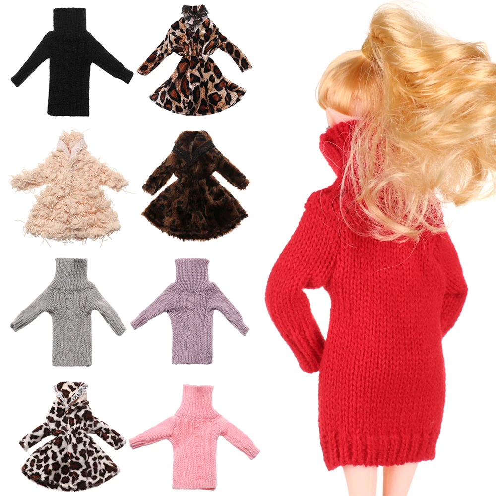 1/6 Doll Clothes Dress Coat Tops Jacket Wear Accessories Soft Long Sleeve Knitted Sweater For 30CM BJD Dolls Accessories Toys