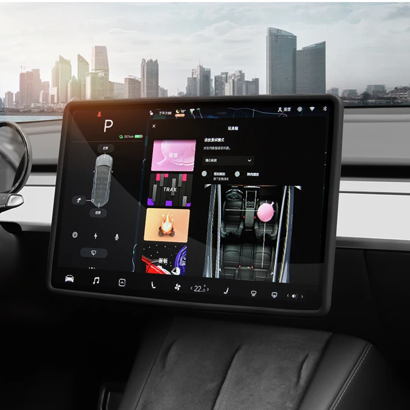 Para Tesla Model 3 / Y Marco Protector de Silicona para Pantalla de Navegación Accesorios de Auto 4