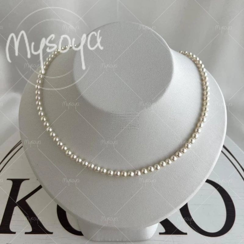 

MYSOYA 4.5-5 Mm Akoya Seawater Pearl Necklace, Suitable for Birthday/ Wedding/ Mother's Day/ Father's Day Gift A1044
