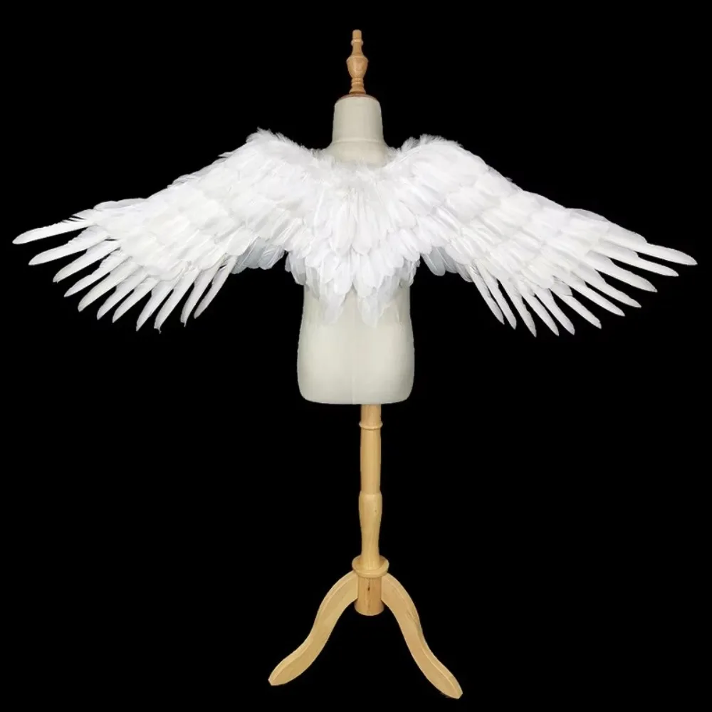 High Quaity Lightweight Angel Wings Foldable Realistic Black Devil Wings Unisex White Swallow Wings