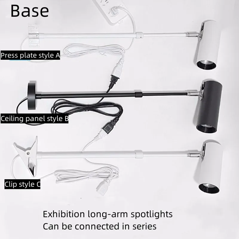 LED Exhibition Long-Arm Spotlight Wedding Background Advertising Clip LightSupermarket Commercial Store Lamp Connected In Series