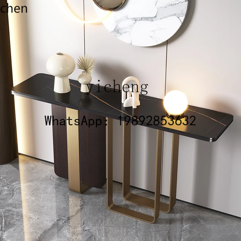BB  Entrance Cabinet Lig Luxury Simple Hallway Cabinet Marble Table End View Table