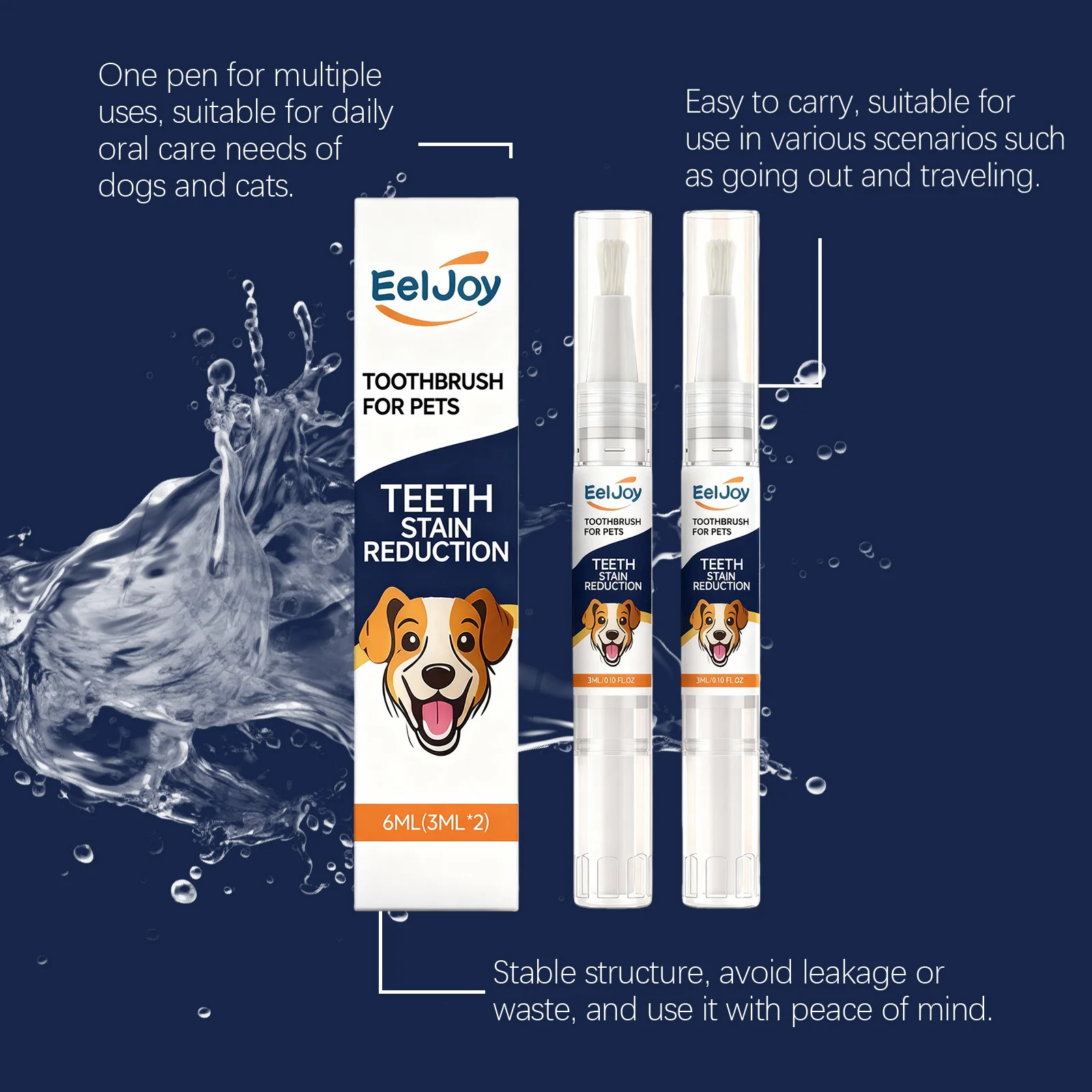 2PCS Pet Toothbrush Pen Mild Cleaning Teeth Stains Refreshing Breath Prevent Plaque Promote Oral Health Pet Teeth Cleaning Pen