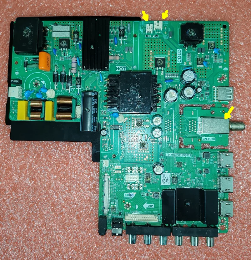 TP.MS3683.PC821 اللوحة الأم للتلفزيون ثلاثة في واحد 4K النقل مع جهاز التحكم عن بعد