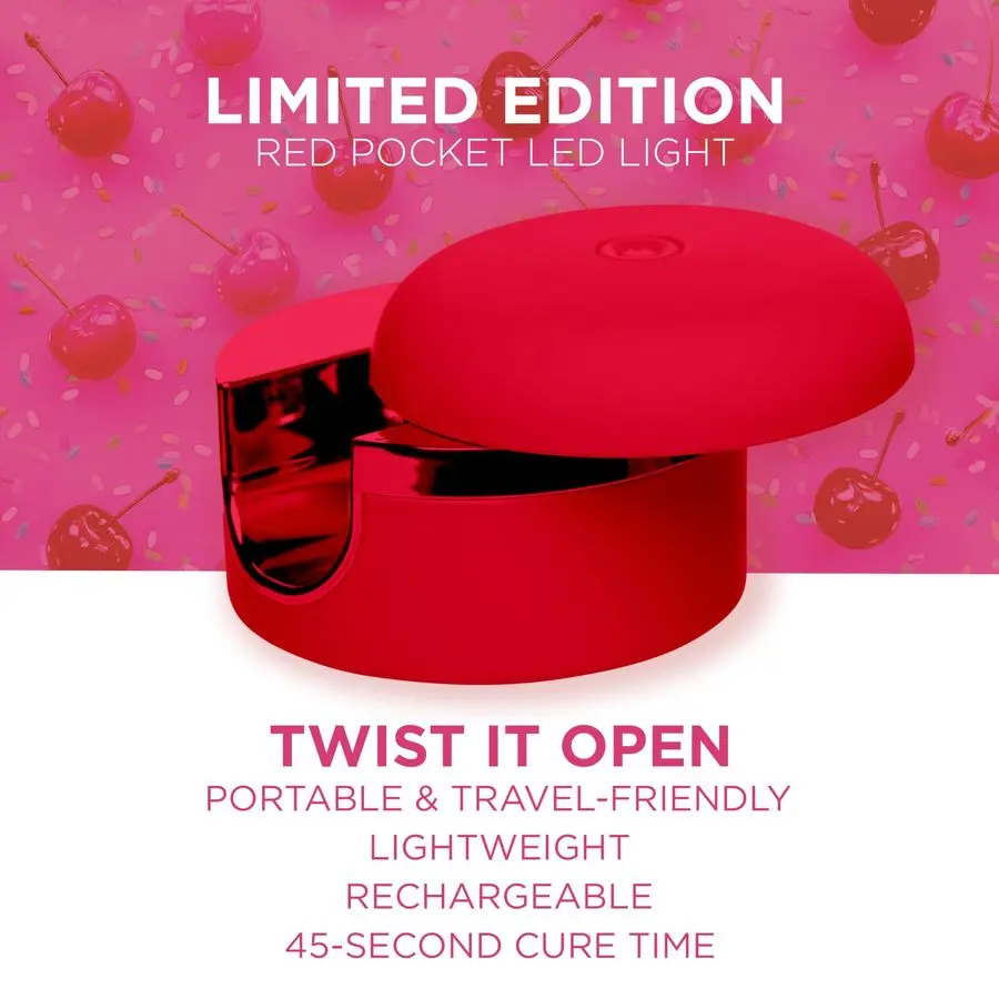 MINI Go Kit Complete Gel Polish Set for DIY Manicure amp Pedicure with Limited Edition Red Pocket LED Light for AtHome Salon Qua