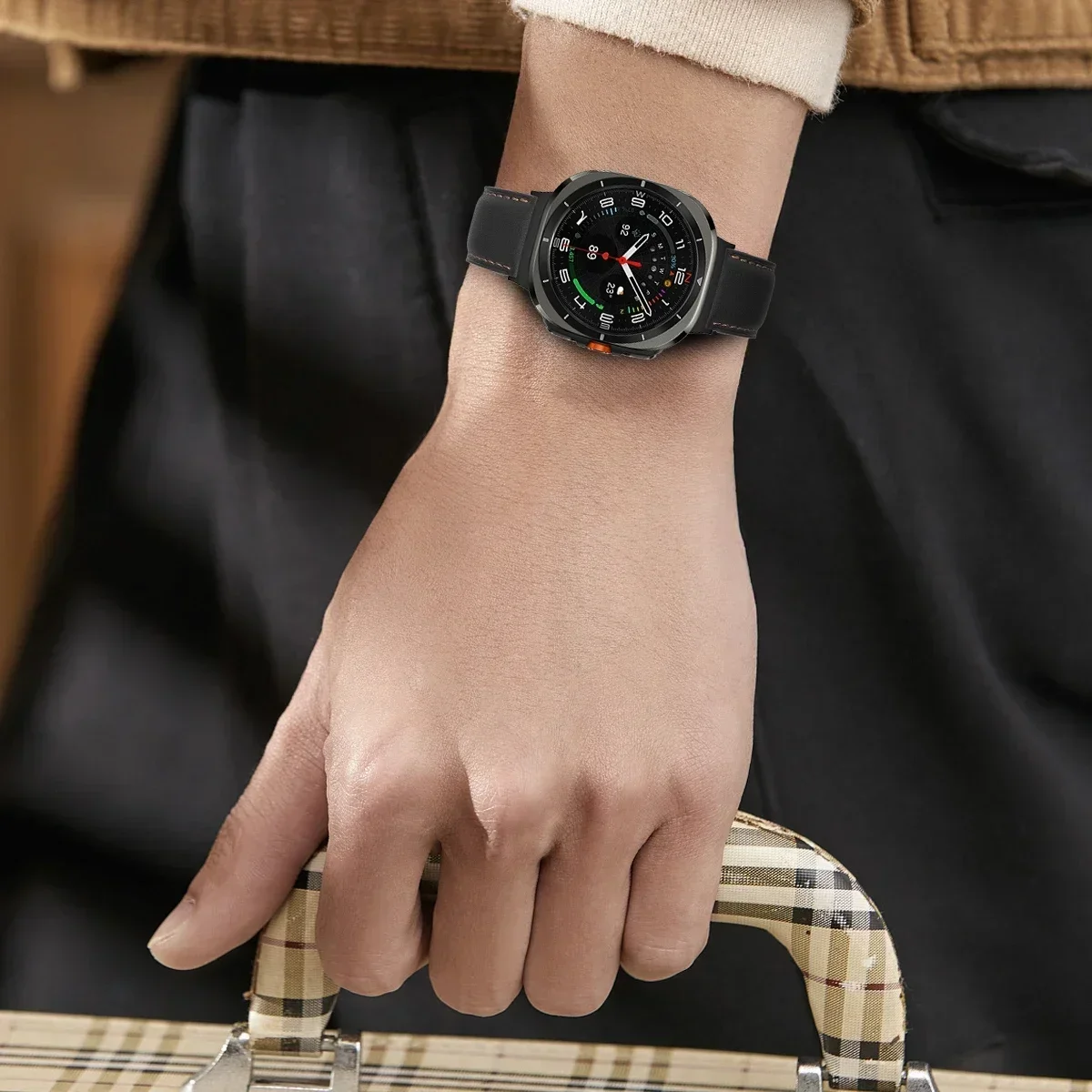 삼성 갤럭시 시계 7 울트라 47mm 용 가죽 스트랩 갤럭시 시계 울트라 시계 밴드 22mm 밴드 용 퀵 릴리스 팔찌 팔찌