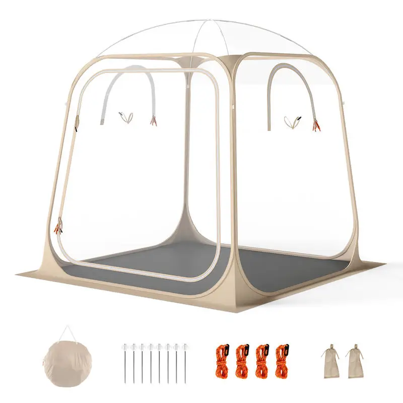 

7 x 7 FT Pop Up Sports Tent Clear Bubble Tent All-Weather Waterproof Pod with Sealed Floor