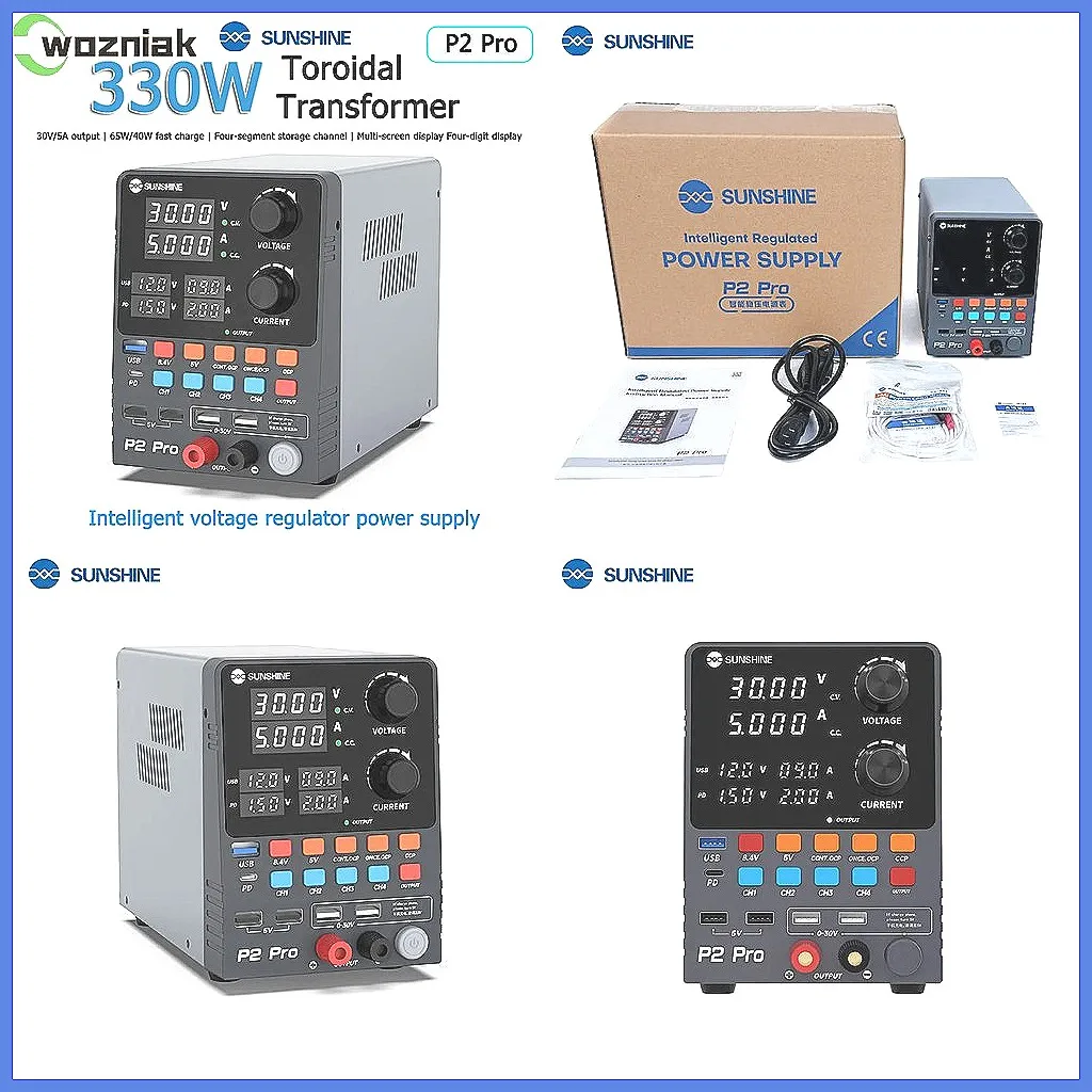 

SUNSHINE P2 Pro Блок питания постоянного тока, 30 В, 5 А, с USB-C и быстрой зарядкой через USB мощностью 40 Вт