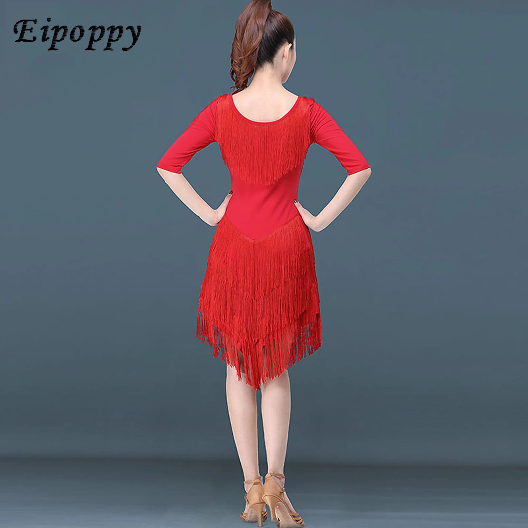 성인 원피스 슬림 태슬 운동복, 라틴 댄스 의류