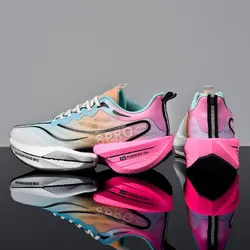Carbon Plate Running Shoes Marathon Men Sports Breathable Lightweight Women's Comfortable Athletic Nonskid Air Cushion Sneakers