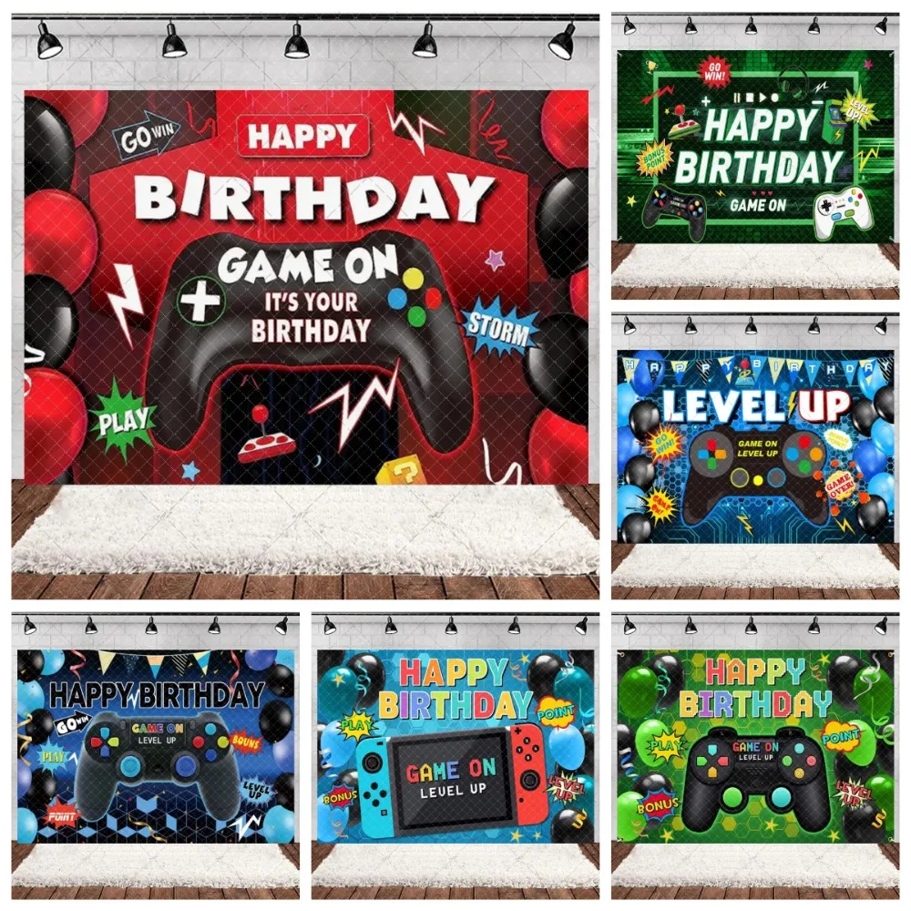 

Youth Game Upgrade Game Controller Theme Banner Background, Children's Birthday Party Decoration Photography Studio Background