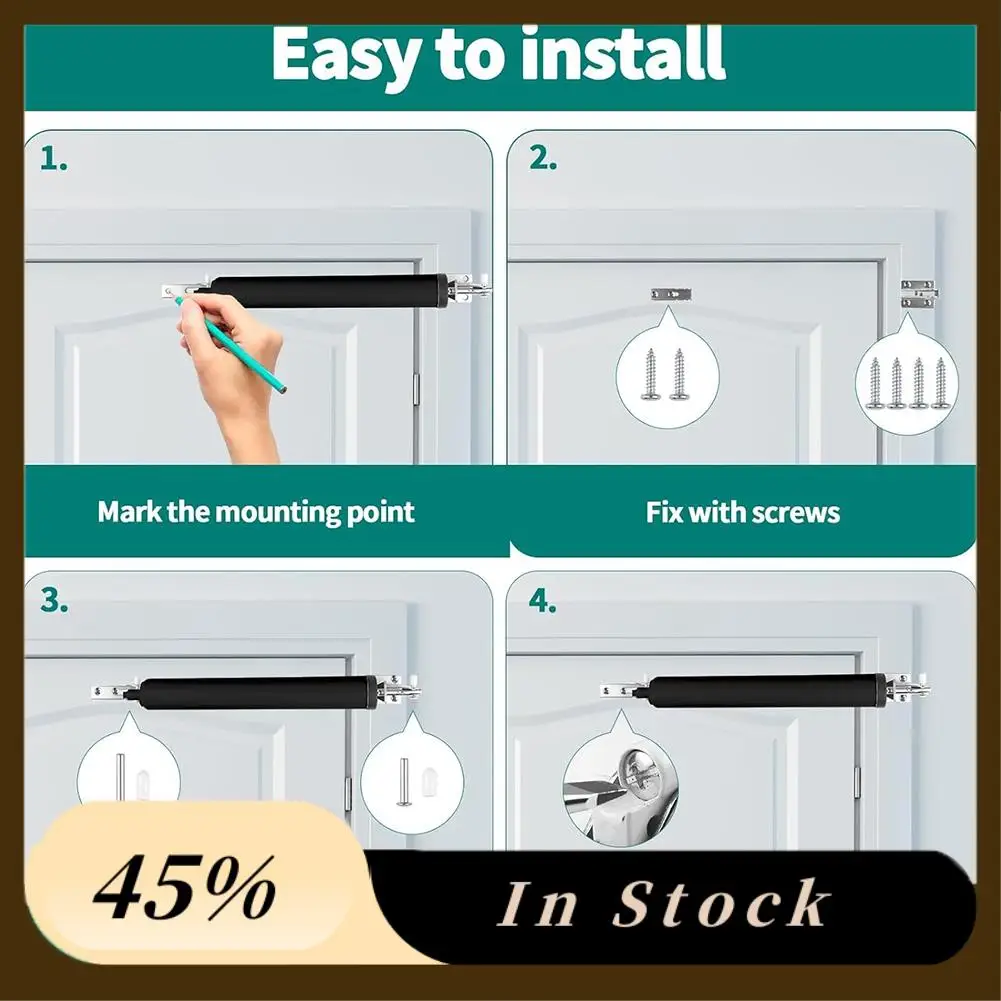 

Дверной доводчик A60zstorm, усиленный, 1 комплект, для окон, с регулировкой скорости закрывания, с амортизатором, черный, Balckmay