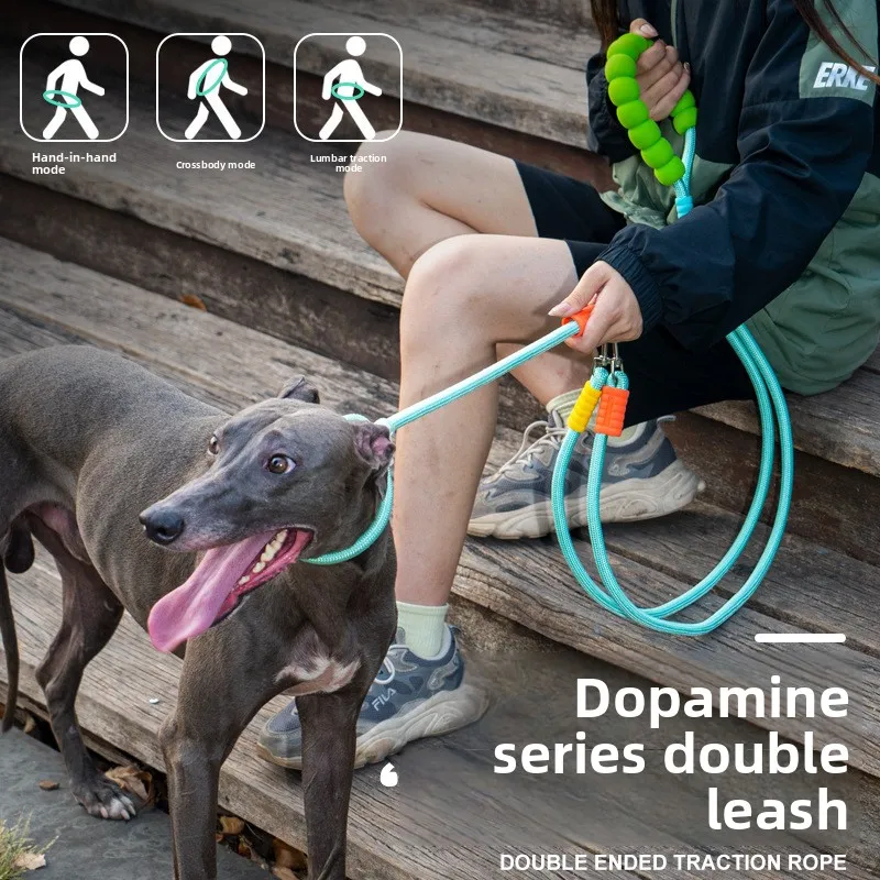 

New Cute Dopamine Traction Rope for Small and Medium sized Dogs, P Rope, Double Headed Dog Walking Traction Rope