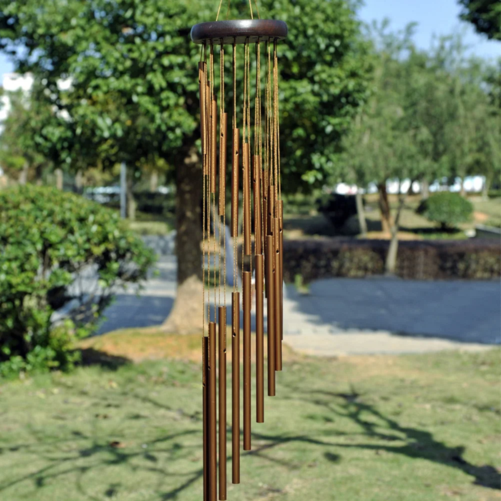 

18 Frosted Tube Wind Chimes Hanging Tuning Step by Decor Garden Outdoor Indoor Aluminum Wood Resistant Rust Durable