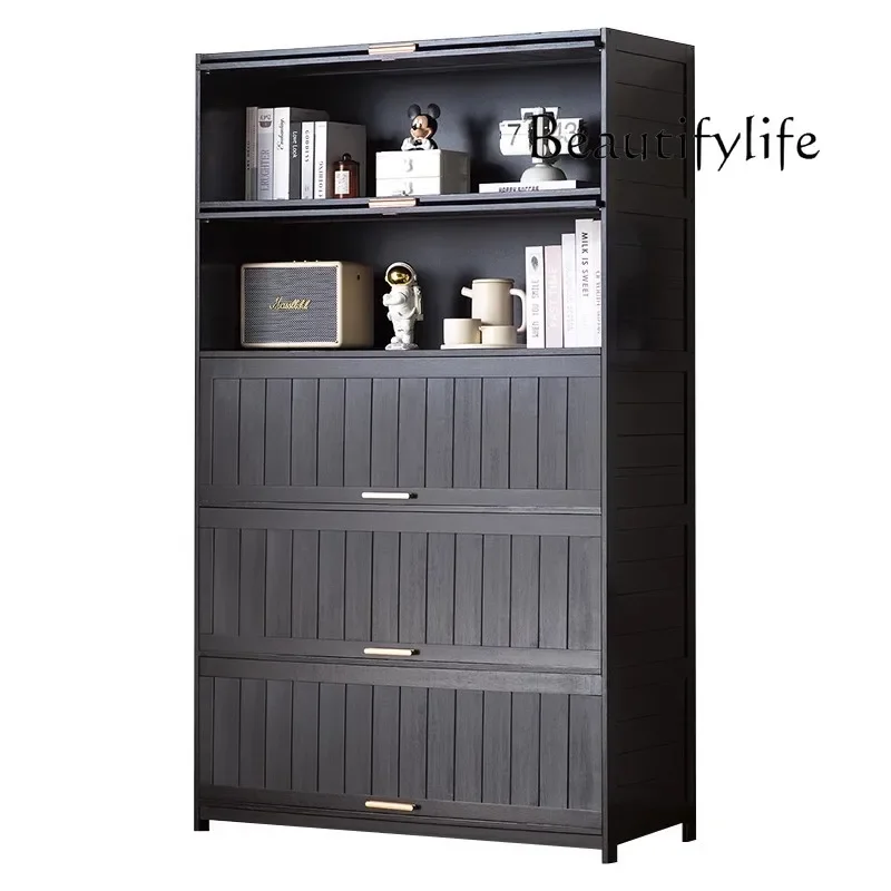 

Household solid wood locker, living room simple bookshelf floor designer stylish and simple new model