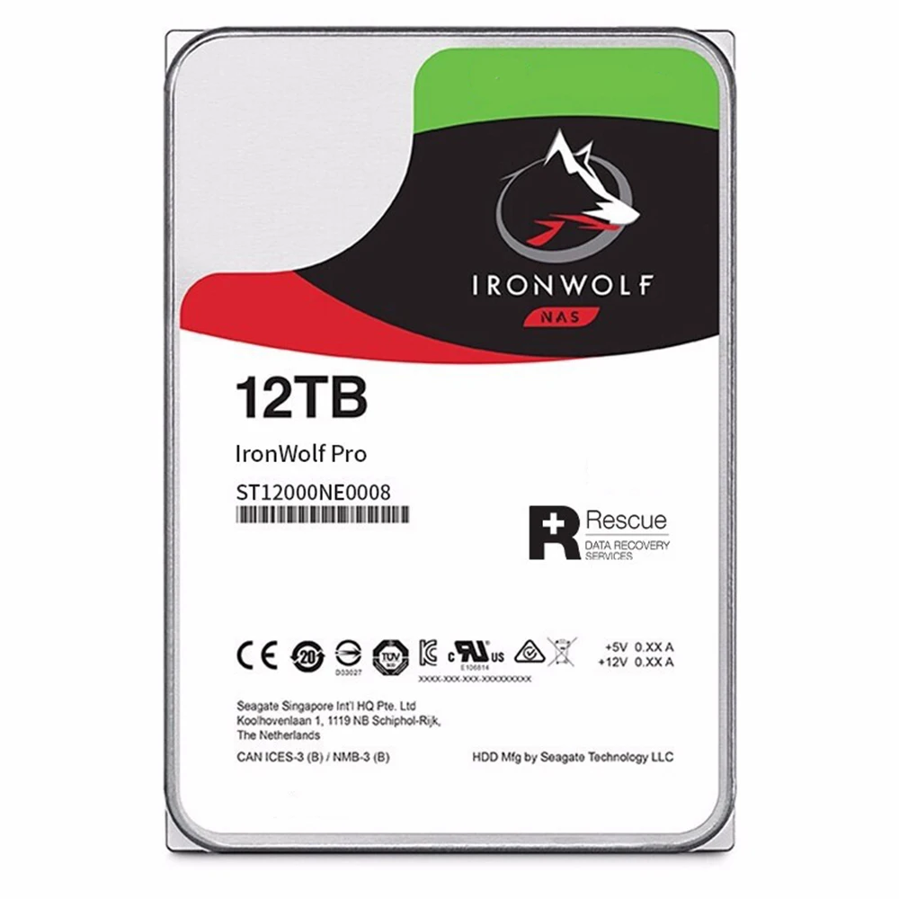 IronWolf Pro NAS HDD, 3.5 인치, 14TB, 12TB, 10TB, 8TB 직렬 7200RPM SATA, 6 Gb/s 3.5 인치, ST12000NE0008