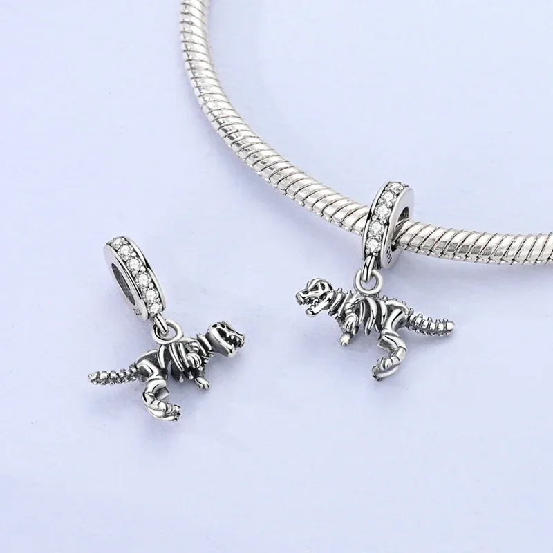 925 Silver Charm Love Cat pet dinosaur camera Beads Inlaid Zircon Fit Bracelets Women DIY Anniversary Birthday Gifts Jewelry