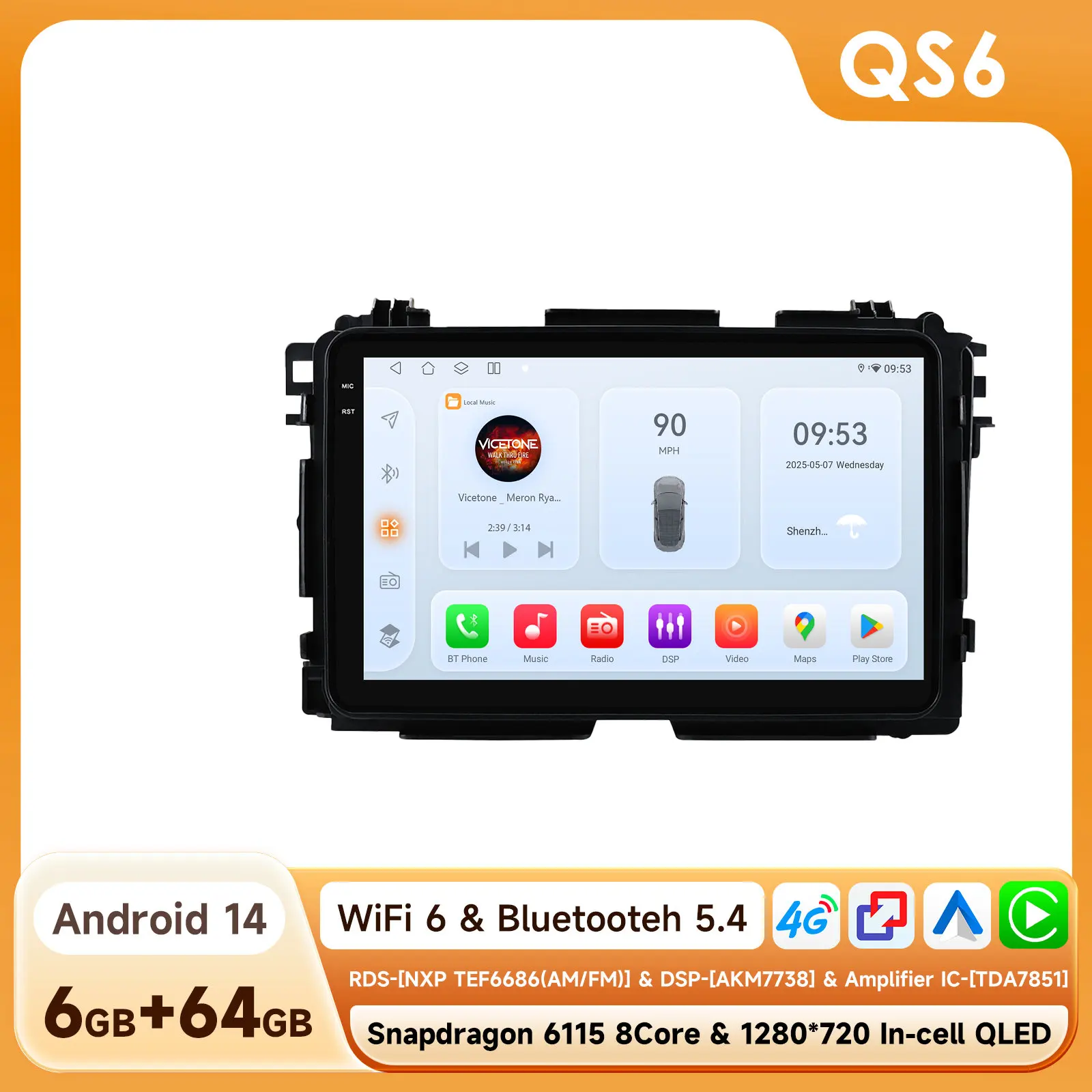 Android autoradio voor Honda HR-V Vezel 2 XRV 2014 - 2019 CarPlay Auto Intelligent systemen Autoradio Multimedia Speler 360 Camera