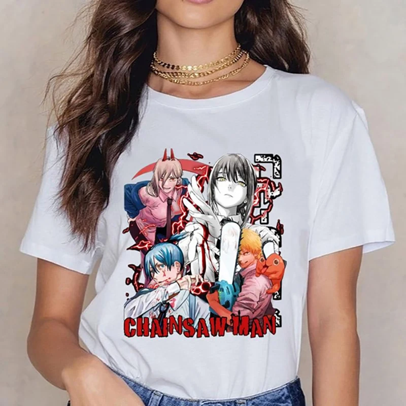 

New Hot Anime Graphic Printed T Shirt Women Casual Round Neck Tee Fashion Outdoor Personality Hip Hop Loose T Shirt