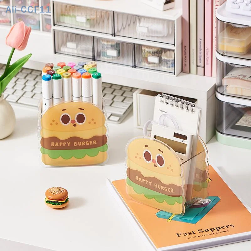 

New Plastic Pen Holder No Punching Small Desktop Storage Box Cartoon Cute Storage Bucket Home Office Supplies