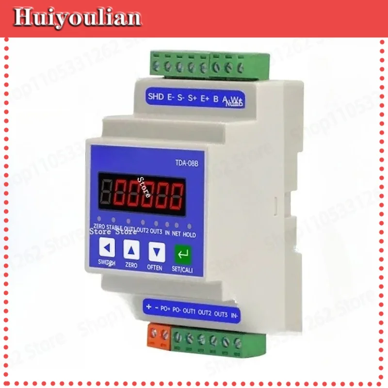 TDA-08B Rail Type Weighing Transmitter Transistor 1 in 3 out Display Controller RS485-rtu
