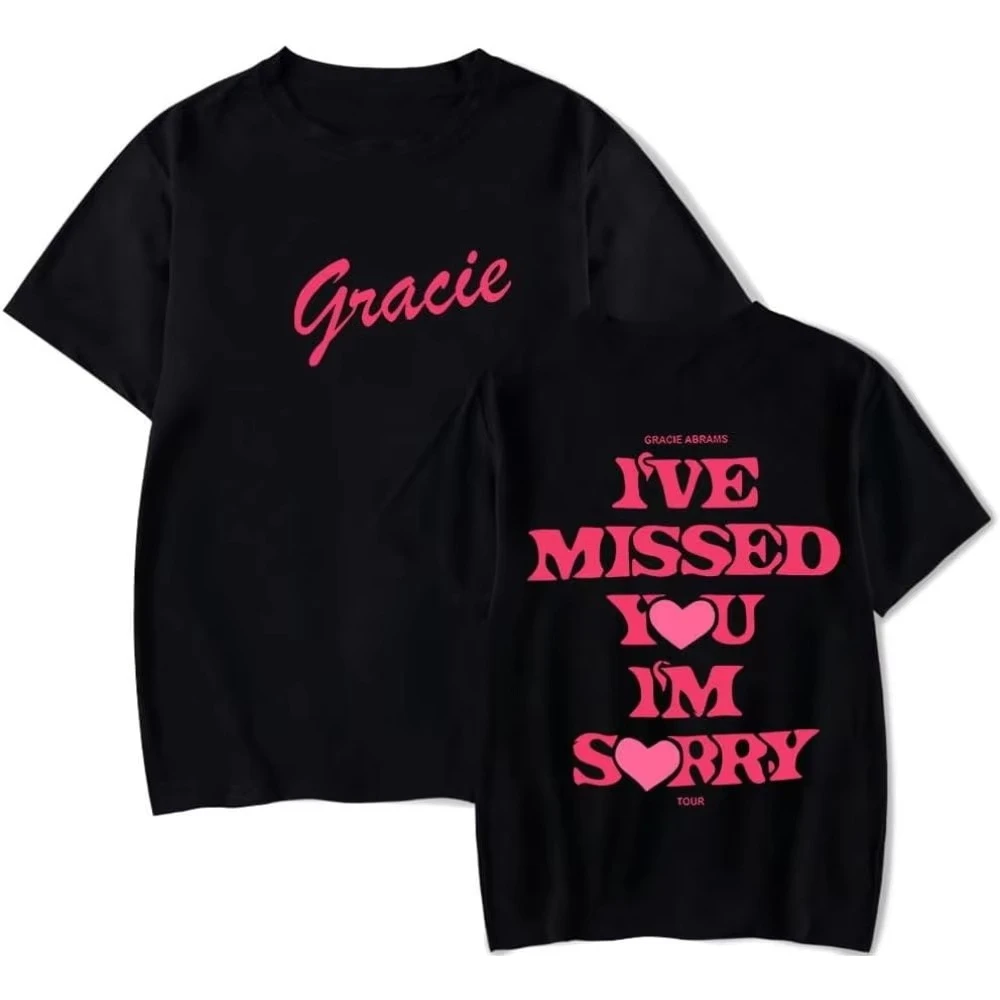 Gracie Abrams I've Missed You Im Sorry Merch Graphic Tee Unisex Crew Neck Short Sleeve Casual Daily Fashion Streetwear Tops