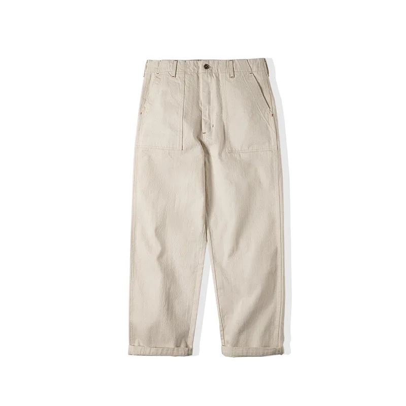 Madden workwear retro cottonseed shell beige jeans loose straight workwear casual long pants men autumn