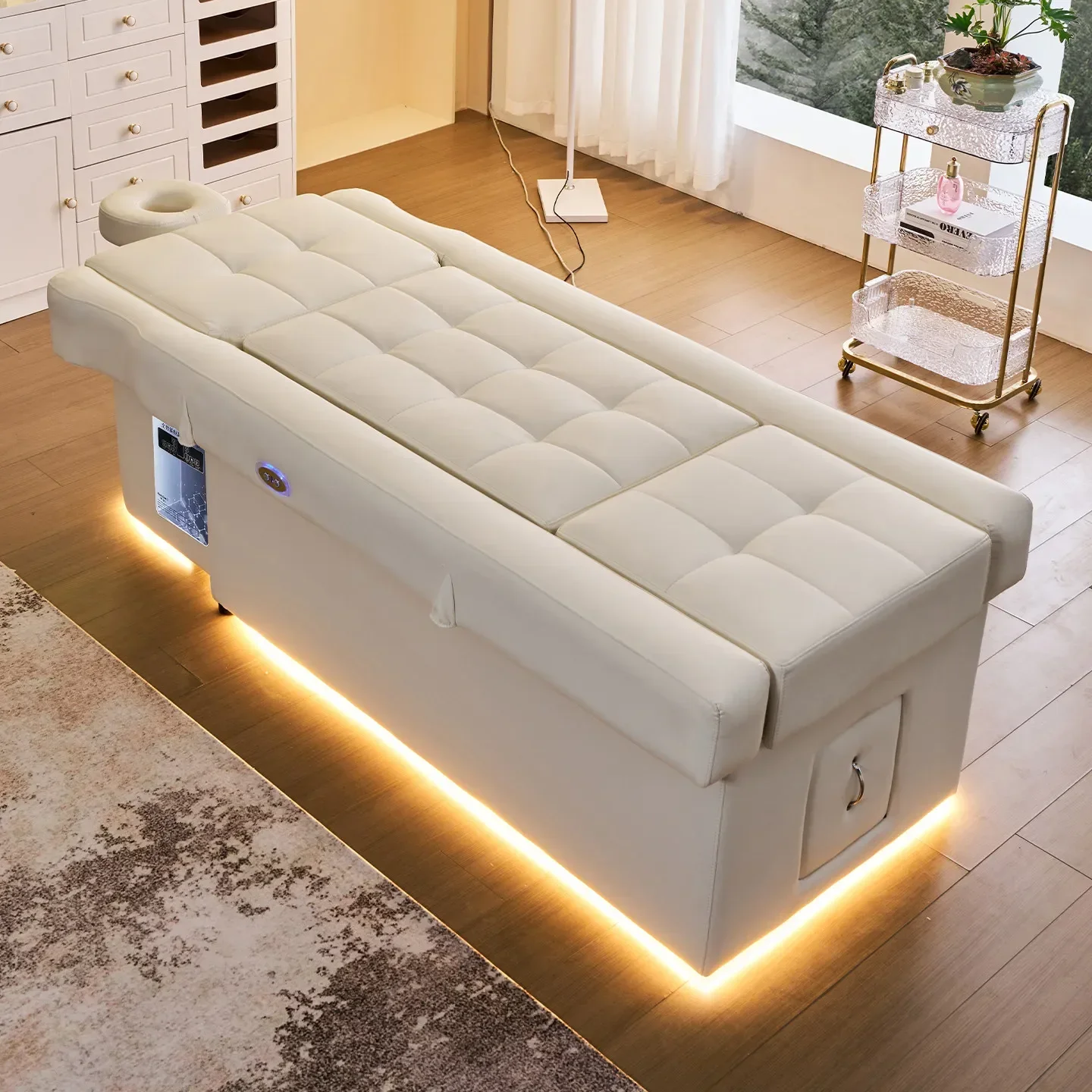 HYSU9.20 - electric back lift head massage shampoo bed with foot spa and beauty spa