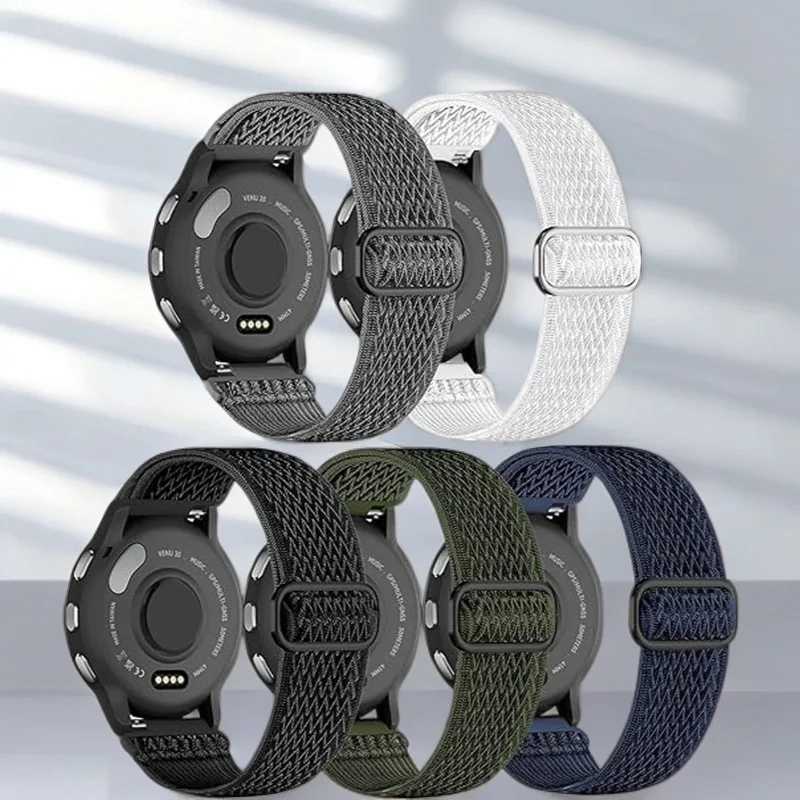 5 Stück Nylon-Elastikbänder, 18/20/22 mm, für Samsung Galaxy Watch/Garmin Watch/HuaWei Watch/Amazfit Uhrenzubehör