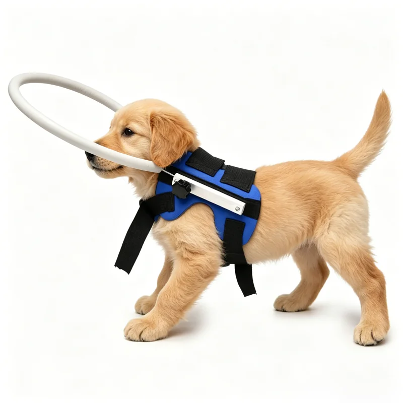 Blind Dog Halo Anti Collision Ring Adjustable Angle Reflective Waterproof Safety Harness for Visually Impaired Small Medium Dogs